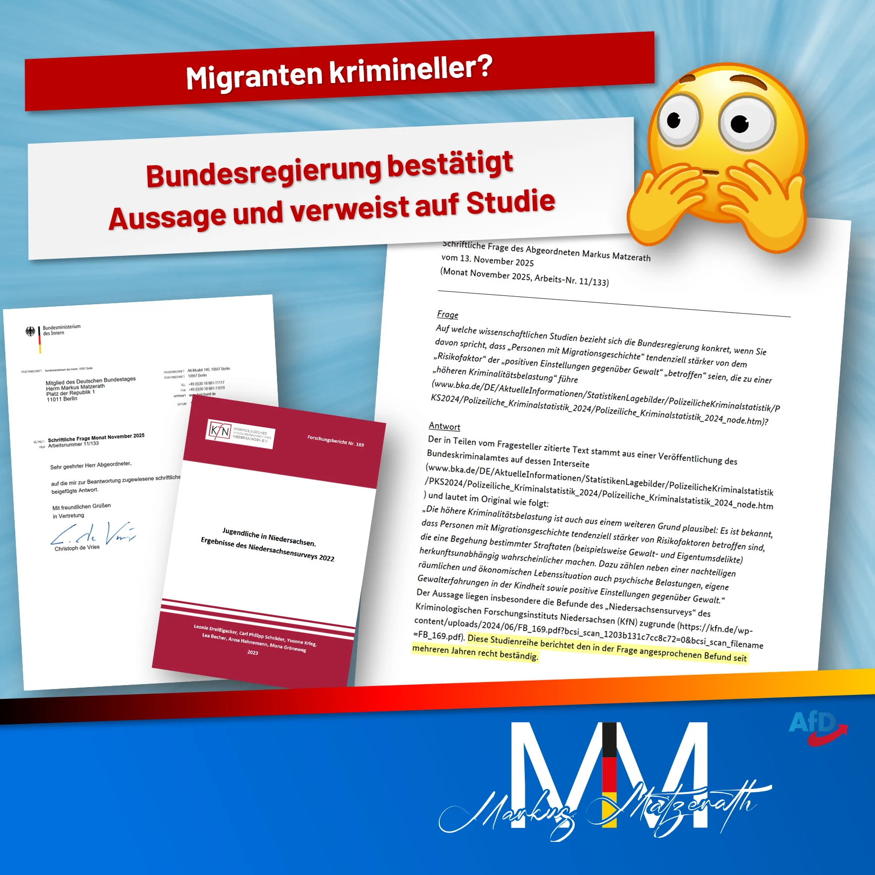 Migranten krimineller? -Bundesregierung bestätigt Aussage und verweist auf Studie