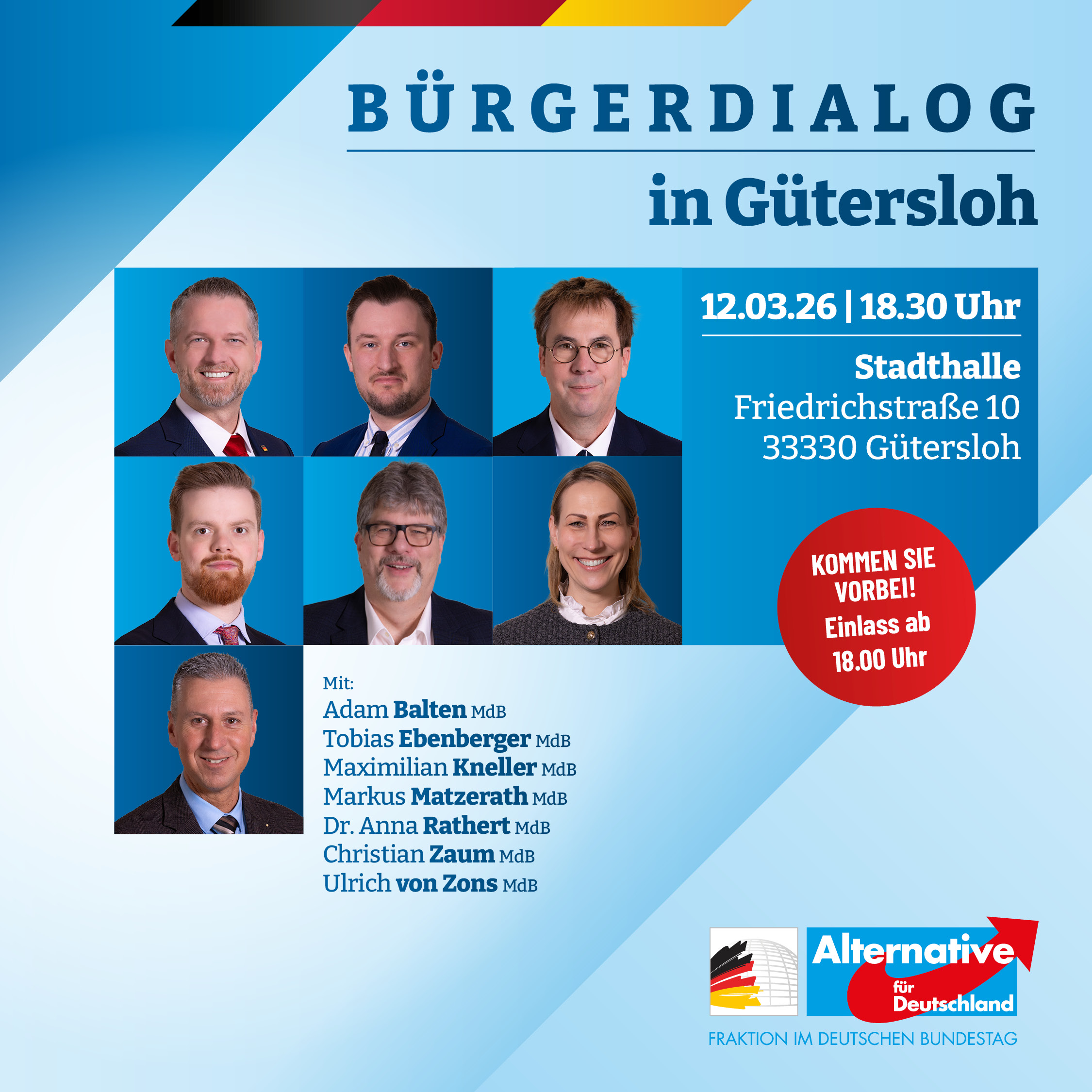 Bürgerdialog in Gütersloh 12.3.2026, ab 18:30 Uhr