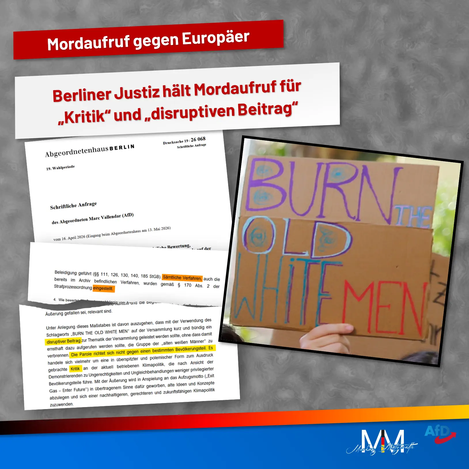 Mordaufruf gegen Europäer Berliner Justiz hält Mordaufruf für „Kritik“ und „disruptiven Beitrag“