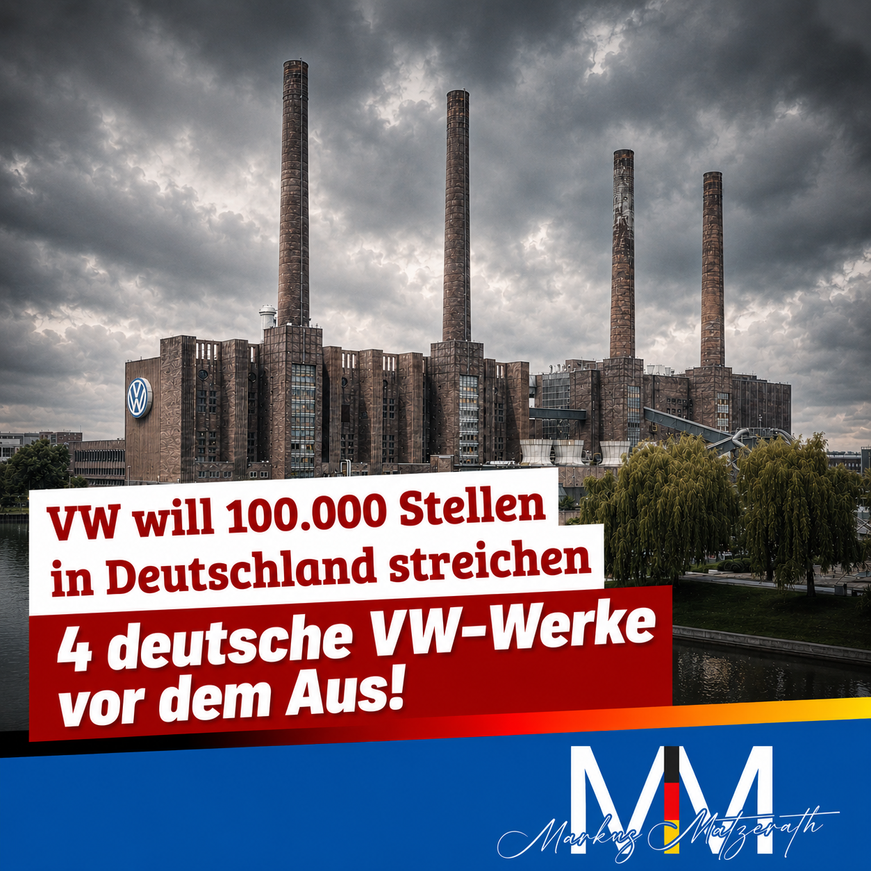 VW will 100.000 Arbeitsstellen streichen und 4 Werke schliessen